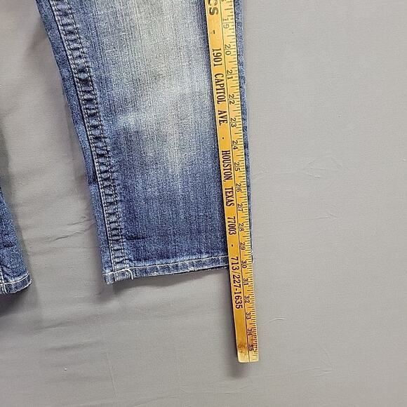 miss me jeans 29 JW5824P Cuffed Capri Embellished 21"Inseam Sparkling Butt Blue - Picture 4 of 11